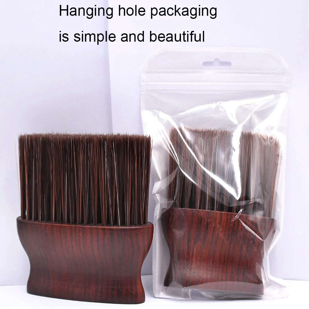 

1 шт. твердые деревянные Коричневые Мягкие кисти для лица на шее, кисточка для салонов, Парикмахерская кисточка из волос для очистки, резка, п...