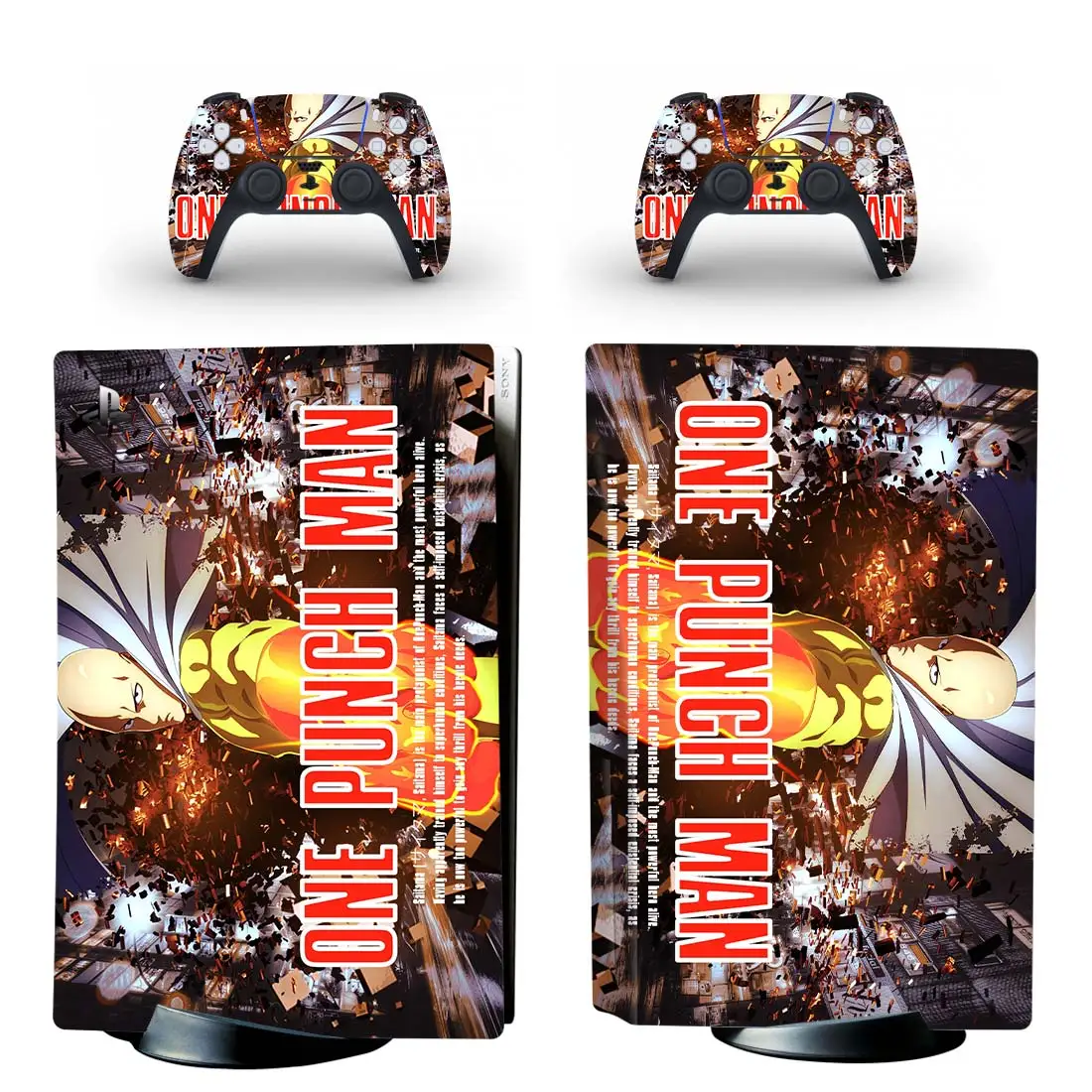 Наклейка One Punch Man PS5 для консоли PlayStation 5 и 2 контроллера