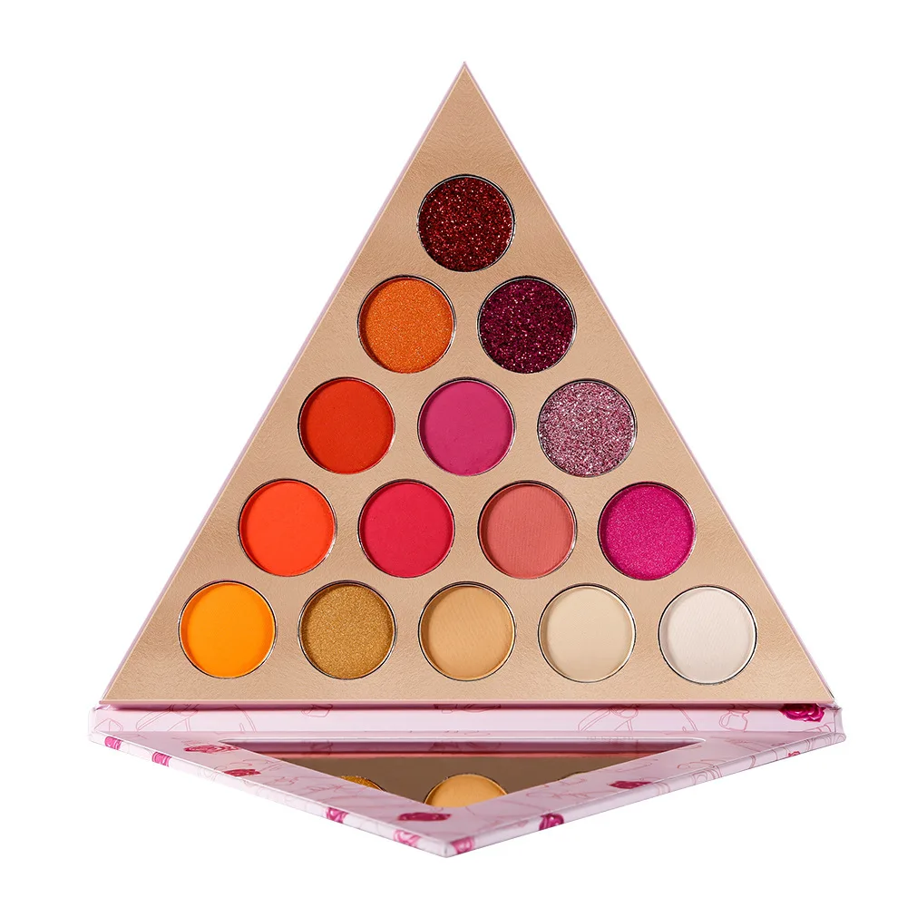 

Private Label 15 Colors Triangle Eyeshadow Custom Bulk Makeup