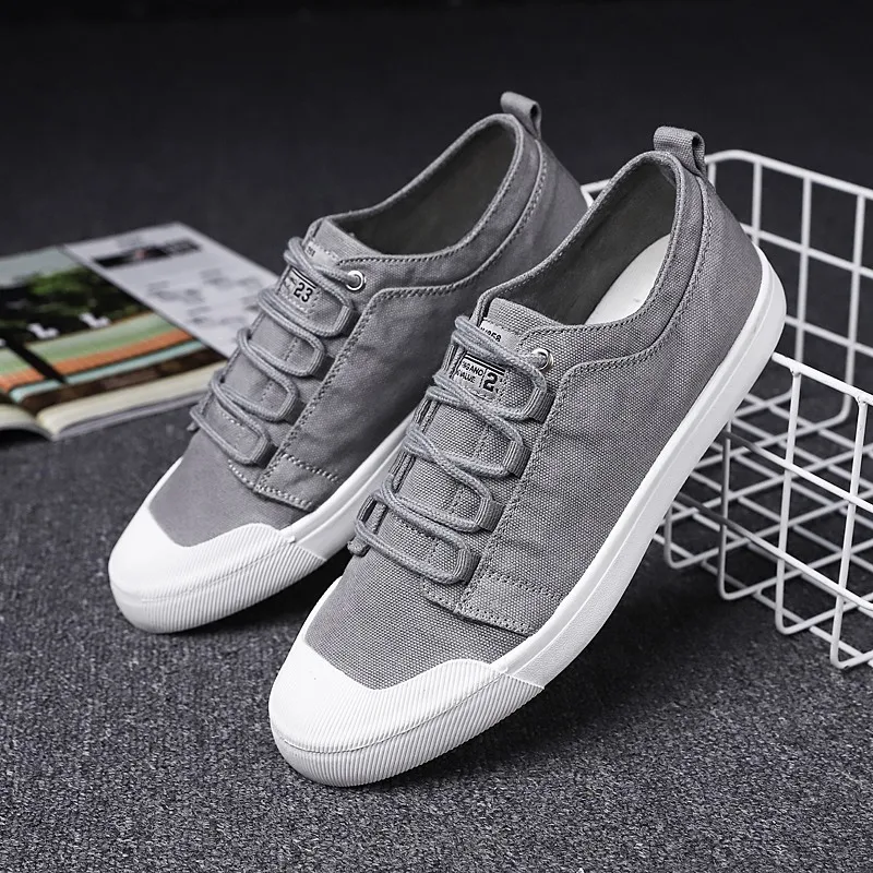 

Summer New Men Canvas Shoes Sneakers Fashion Style Flat Bottom Leisure Shoe Youth Trend Breathable Men's Cloth Tide Shoes Laceup
