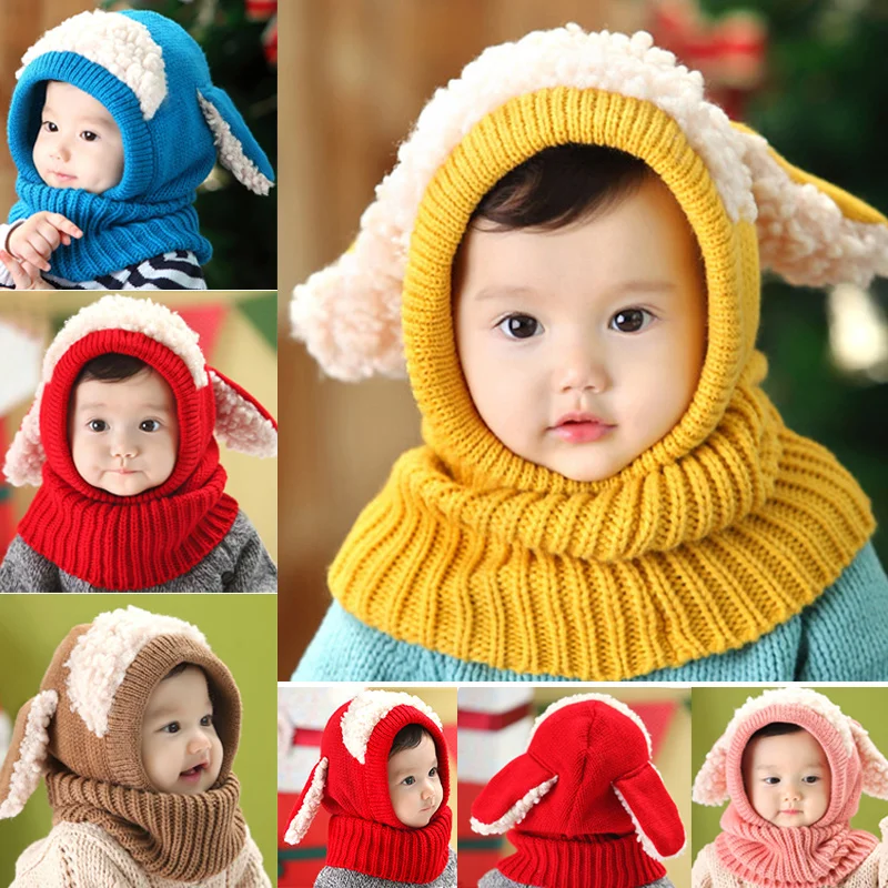 Новинка 5 цветов Детский свитер для малышей шарф шапка теплая вязаная милая