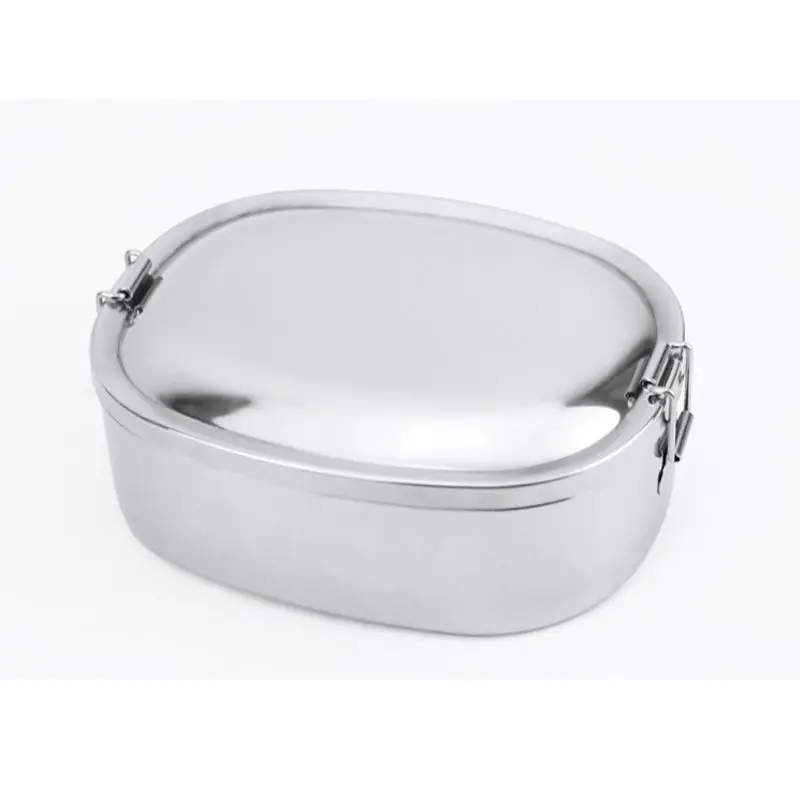 

2pcs 304 Stainless Steel Square Lunch Box Bento Food Picnic Container Leakproof Dropshipping