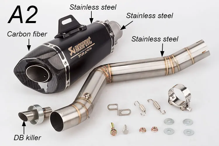 Akrapovic выхлопная труба мотоцикла из углеродного волокна Бенелли Akrapovic выхлопная средняя секция с DB killer для TRK502 ZX10 Z900