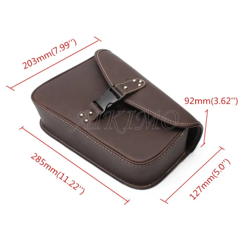 Коричневая мотоциклетная кожаная седельная сумка боковая для инструментов