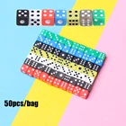 7 цветов, стандартные шестисторонние игровые игральные кости, настольная игра, 5 мм акриловый развлекательный инструмент, для дня рождения, 50 цветов