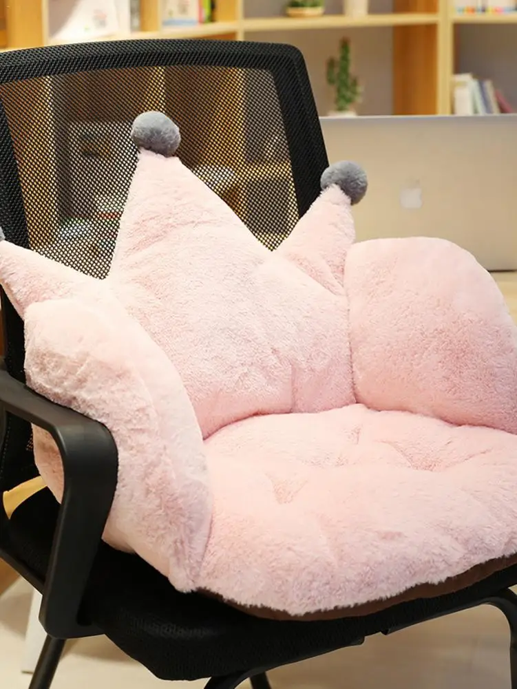 Плюшевая Корона подушка для сиденья Подушка стула меховая уплотненная дома
