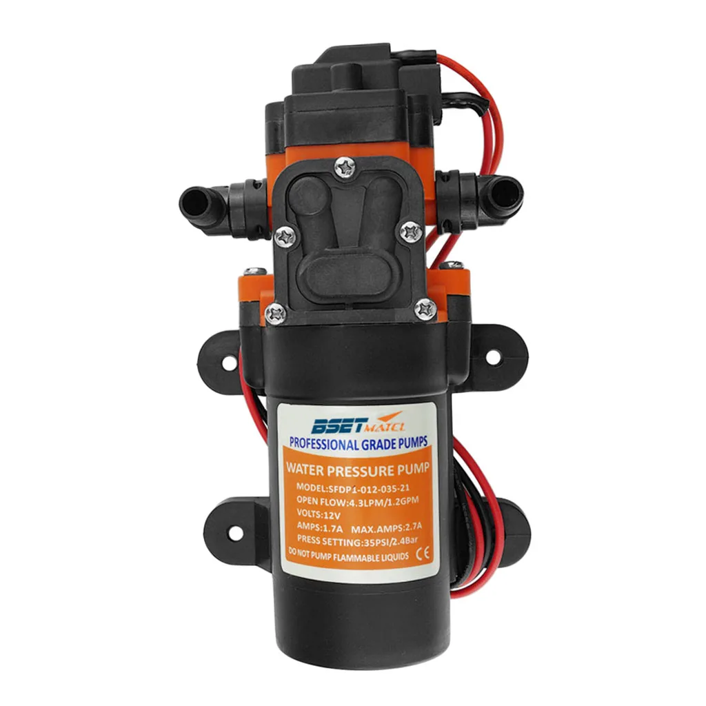 

35PSI 12V Marine Water Pump Self-priming Diaphragm Pump For RV Caravan Boat Motorhome Shower Toilet Water Transfer Motor