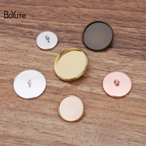 BoYuTe (50 шт.лот) круглые 12-14-16-18-20 мм кабошон базовая пустая настройки кнопок металлические латунные аксессуары для Ручные ювелирные изделия сделай сам