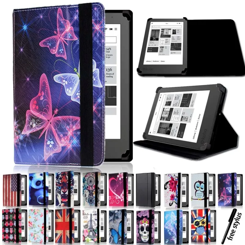 KK &amp LL для 2013 Kobo Aura 6 &quot / NEW Edition 2 6&quot 2016 eReader планшет кожаный Стенд Folio Smart Cover чехол +