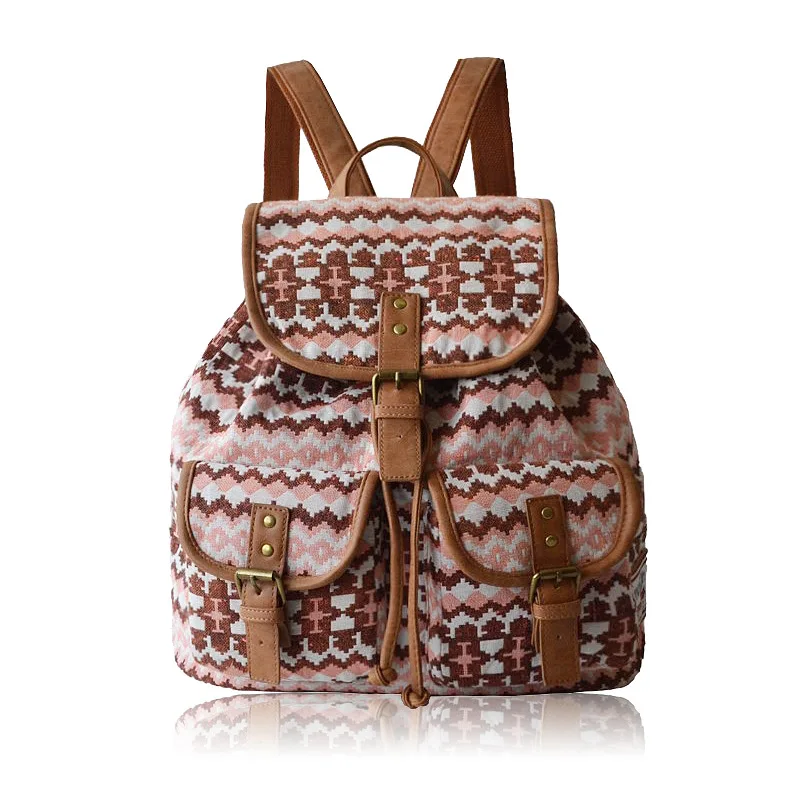 

2019 New Backpack Women's Canvas Bag Pull-Belt School Bag Travel Backpack Casual Bag Schoolbag fashion pom pom purin