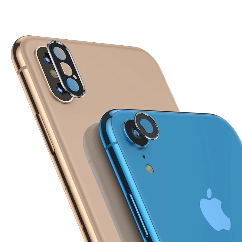 Защитная пленка для экрана камеры iPhone XS Max XR с металлическим кольцом объектива X