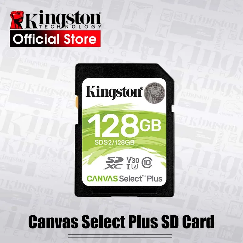

Kingston Memory Card 128GB U3/U1 SD Card 32GB 64GB 256GB 512GB Canvas Select Plus Flash Card SD Memory for HD 1080p and 4K