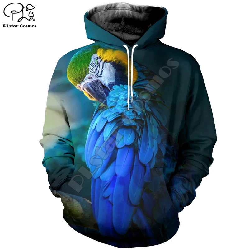 

Спортивный костюм PLstar Cosmos с животными, попугаями, цветами, птицами, новинка, модная забавная уличная одежда в стиле ретро, толстовки с капюшо...
