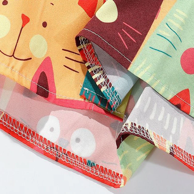 

ELKMU Hip Hop Funny Cartoons Cat Shirt 2021 Men Summer Holiday Beach Shirts Streetwear Short Sleeve Tops Male Hipster HE915