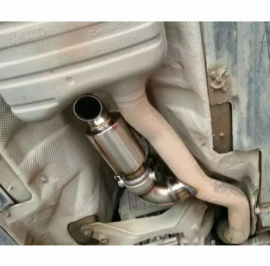 

Home Exhaust Muffle Pipe Pro Tool 1Pc Replacement Downpipe Sound Tuning Decoration 2 "Inlet to 2" Outlet