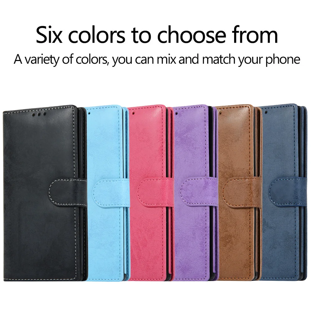 Leather Case For Samsung A53 A73 A13 A33 S21 S20 FE Ultra S10 S9 Note 20 10 9 8 Plus A52 A72 A22 A21S A51 A71 Wallet Phone Cover