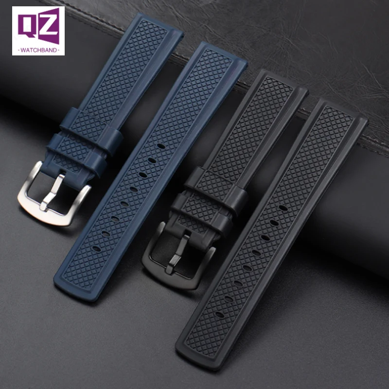 FKM Fluorine Rubber Watchband 20 22mm for rolex Tissot Omega watch Accessories for huawei Samsung watch band sport Rubber strap