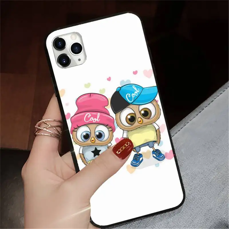 

Cute Owl Lover Cartoon animal Phone Case for iPhone 11 12 pro XS MAX 8 7 6 6S Plus X 5S SE 2020 XR