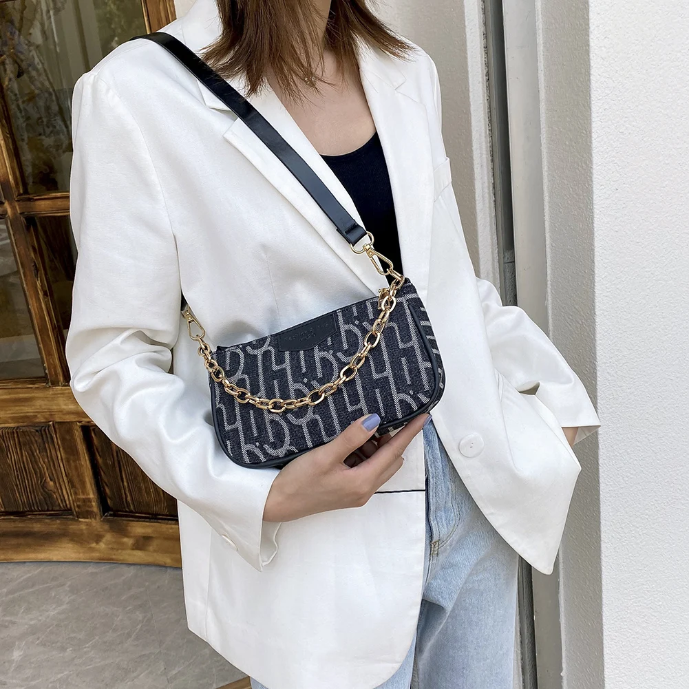 

Vintage Bags for Women Birthday Gifts Fashion Printed Crossbody Bag Women Canvas Handbags Chain Zip Shoulder Satchel
