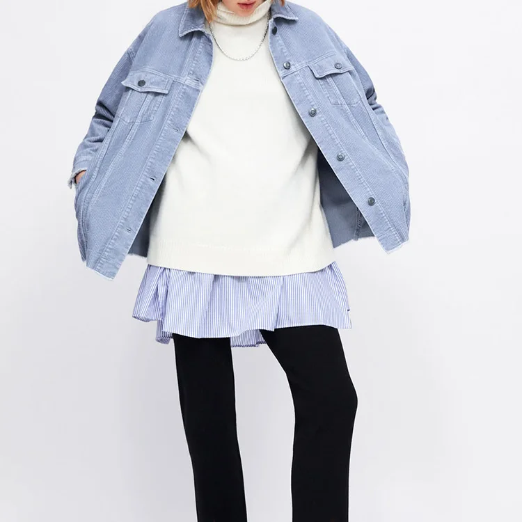 Женский европейский бойфренд Повседневный свободный вельветовый с длинным