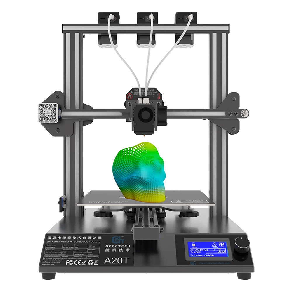 Geeetech официальный A20T 3D принтер с тремя экструдерами для смешанных цветов функция