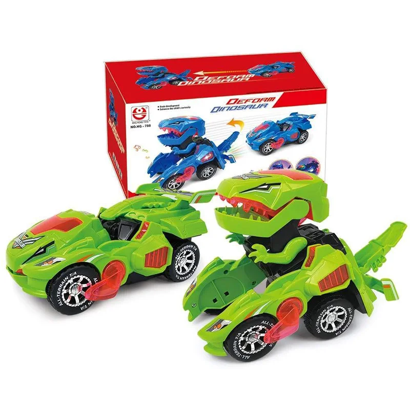 

Deformation Electronic Tyrannosaurus Dinosaur Toy Car Universal Wheel Change Robot Car With Light Sound Children Gift Dropship