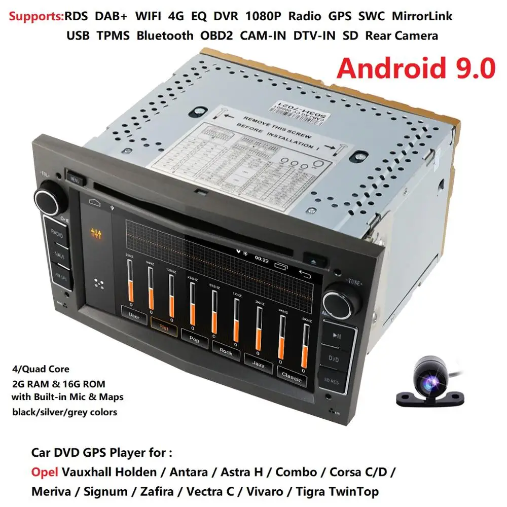 Android 9,0 2Din автомобильный DVD Авторадио Навигация wifi 4G DAB+ OBD2 для Vauxhall Opel Astra H G Vectra Antara Zafira Corsa мультимедиа