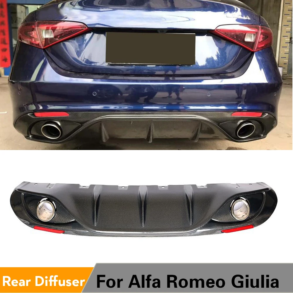 Автомобильный задний диффузор для Alfa Romeo Giulia Sedan 4 Door 2017 2019 Quadrifoglio TI спойлер | Отзывы и видеообзор