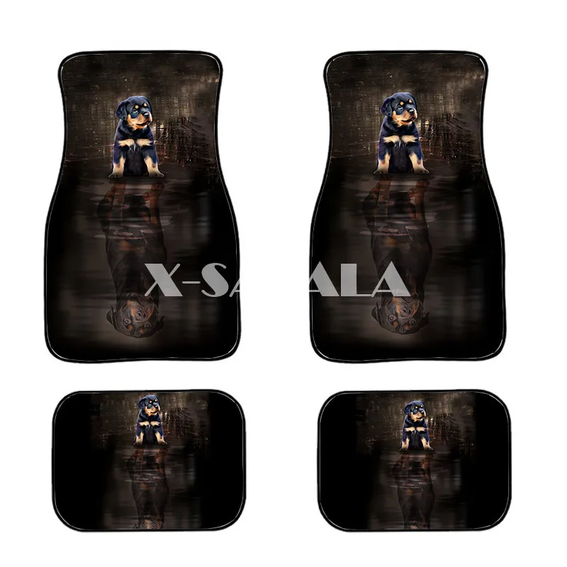 

Cute Dog/Giraffe 4-piece Car Floor Mats 3D Print Pattern Mats Anti Slip Stylish Decor Carpet Front Rear Universal Fit Cars SUV6
