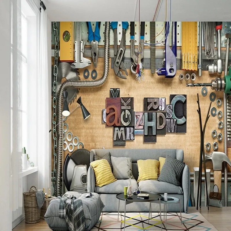 Прямая поставка пользовательские 3d обои для гостиной механический ящик