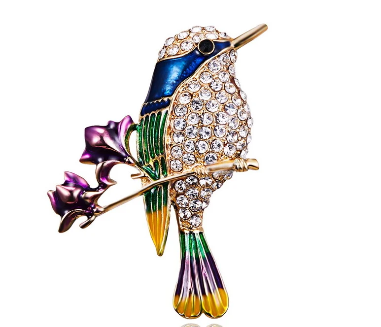 

Rhinestone Enamel Oriole Bird Branch Brooch Pins Men Women's Alloy Colorful Bird Brooches For Suits Dress Banquet Brooch Gift