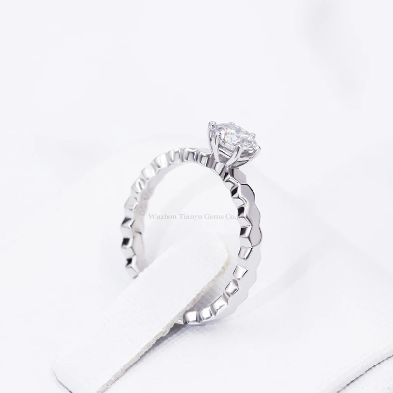 Tianyu драгоценные Камни Серебряное обручальное кольцо с волнами длинного