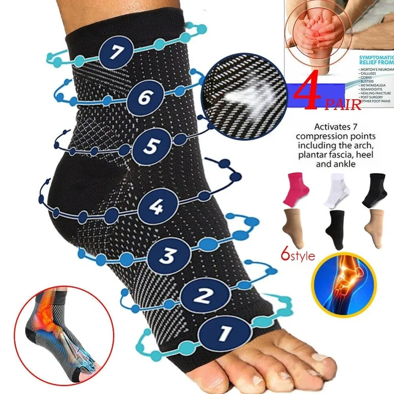 

1Pair Foot Anti-Fatigue Compression Socks Ankle Support Sleeve Circulation Relief Pain Sport Running Outdoor Ankle Brace Sock