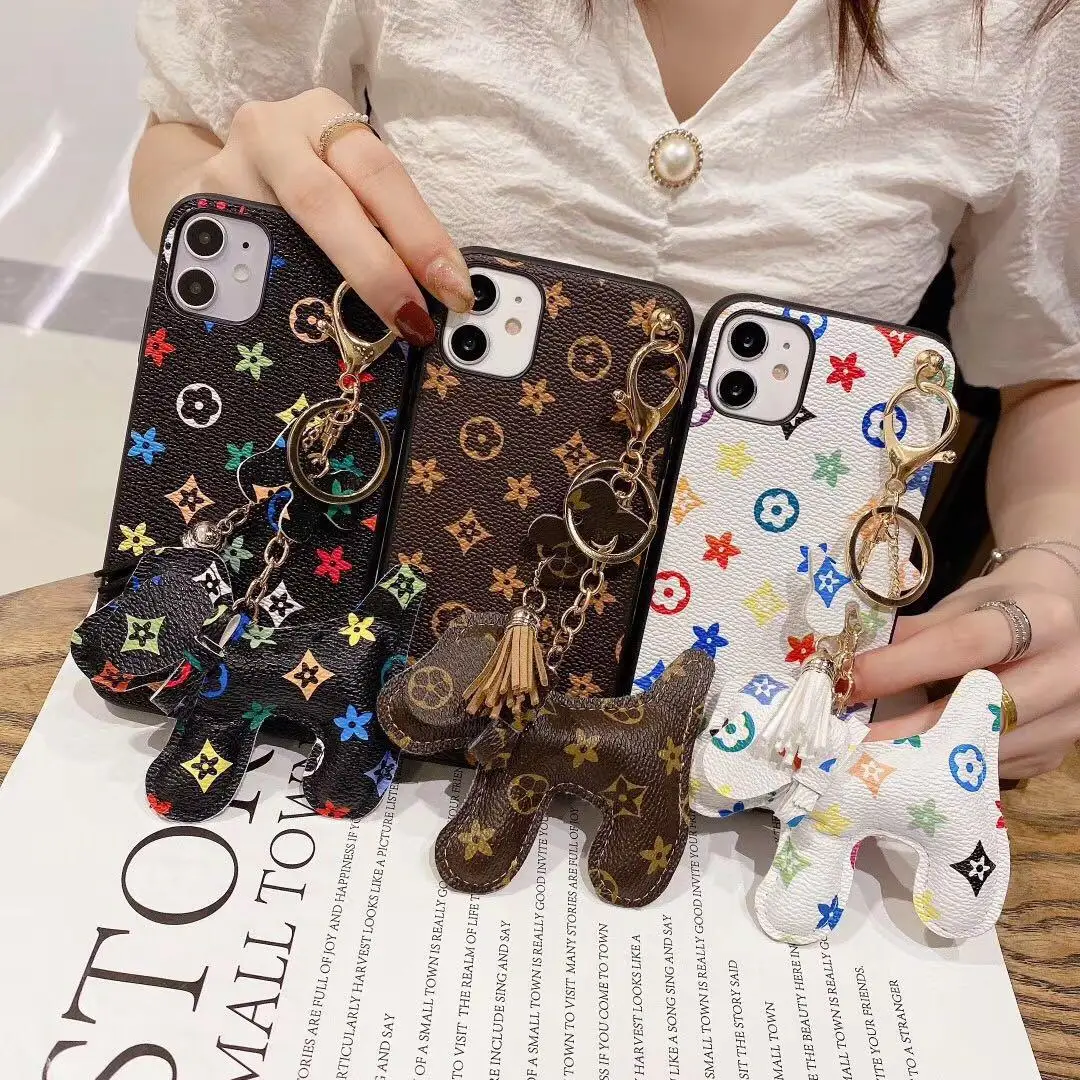 

Brand Designer With Fashon Dog Ornament phone cases for iphone 11Pro 11 xs max xs xr 8plus 8 7plus Leather case