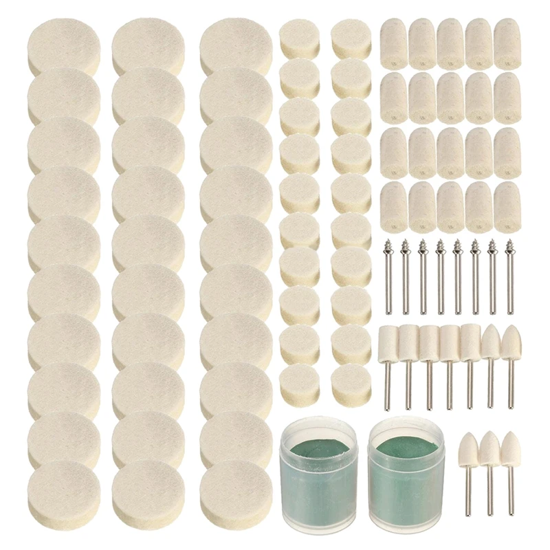 

JFBL Hot 90Pcs Soft Felt Polishing Buffing Clean Wheel Kit For Rotary tools
