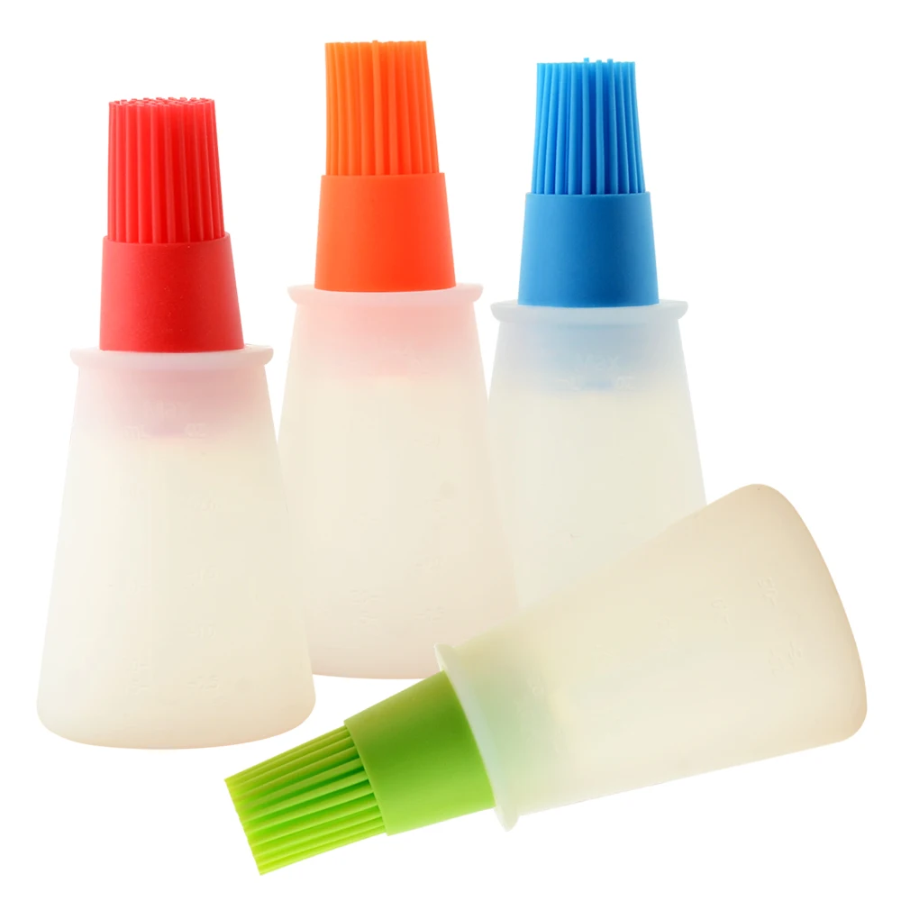 XYj 1 шт. портативная силиконовая бутылка для масла с щеткой фотощетки жидкое масло
