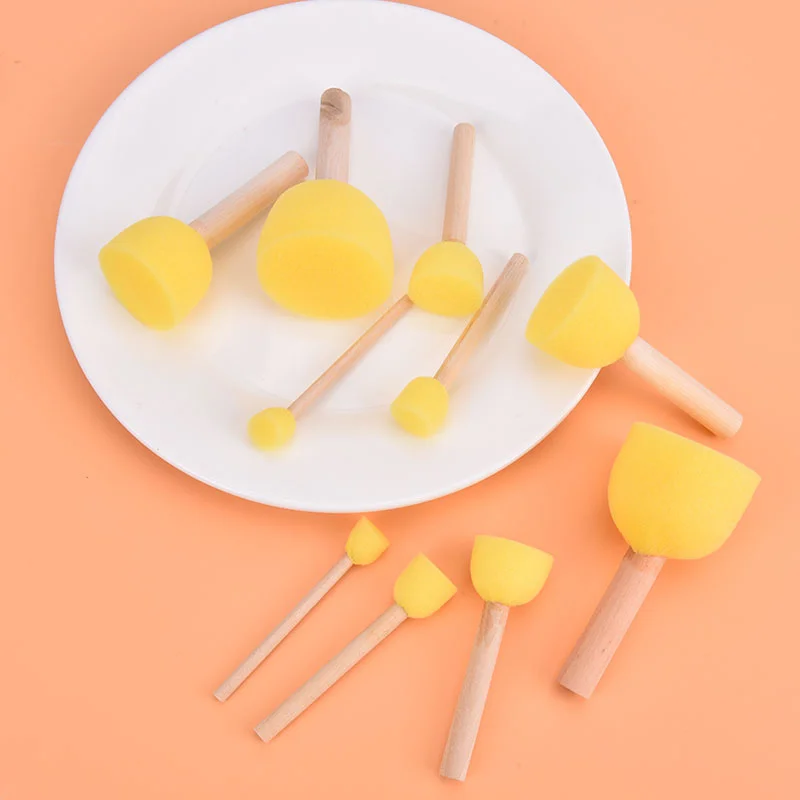 

Foam Round Sponge Paint Brush Set Art Craft Stencils Graffiti DIY Oil Stain