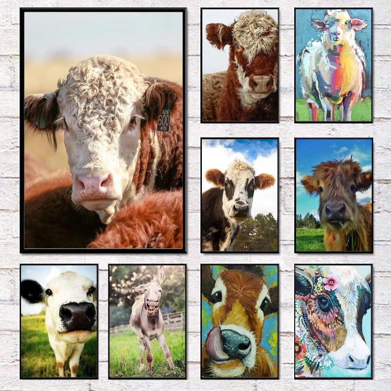 Алмазная 5D живопись &quotсделай сам&quot корова ферма животные алмазная вышивка