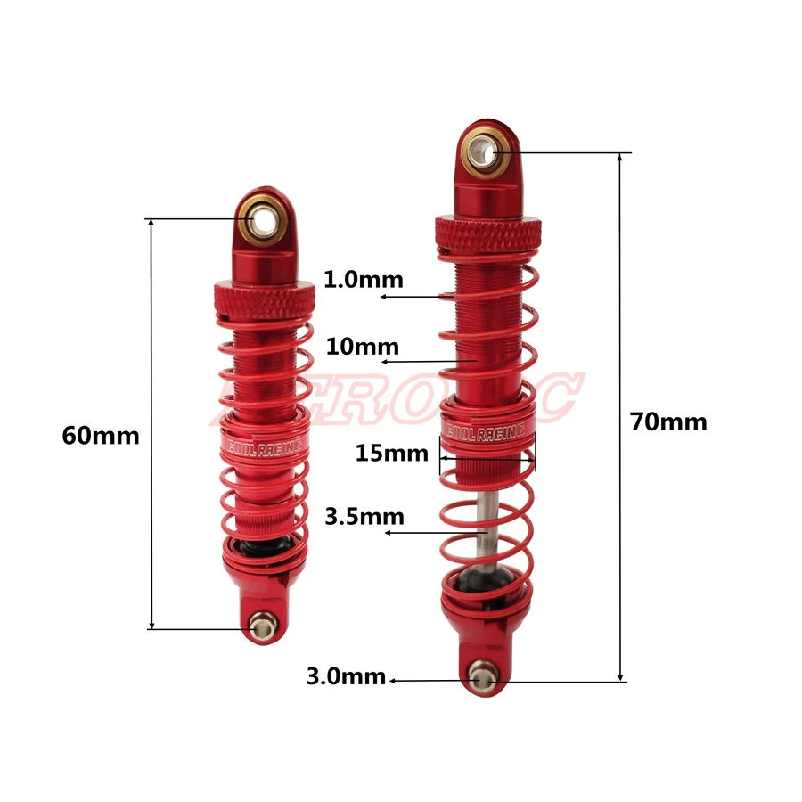 4 шт. алюминиевый амортизатор подвески для гусеничного масла 70 мм 80 90 100 110 120