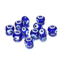 10pcs blue evil eye bead charms large hole european spacer beads fit pandora bracelet diy necklace women for hair jewelry making