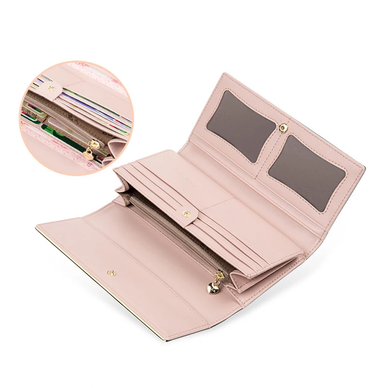 Women Fashion Genuine Leather Wallet Women's Long Luxury Brand Solid Purse Female Clutch Ladies Real Card Holder Wallets | Багаж и