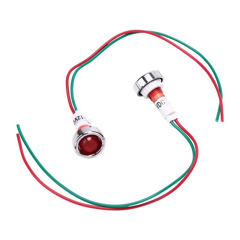 

1/10pcs Car Boat 12V 10mm LED Indicator Light Pilot Dashboard Panel Warning Lamp Wired IP 45