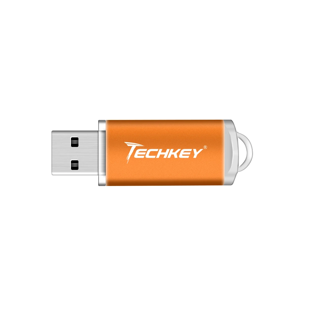 Techkey usb falsh drive 16 ГБ 32 ГБ 8 ГБ 4 ГБ флешка usb2.0 memory stick реальная емкость usb pen drive флешка usb cle - Цвет: orange