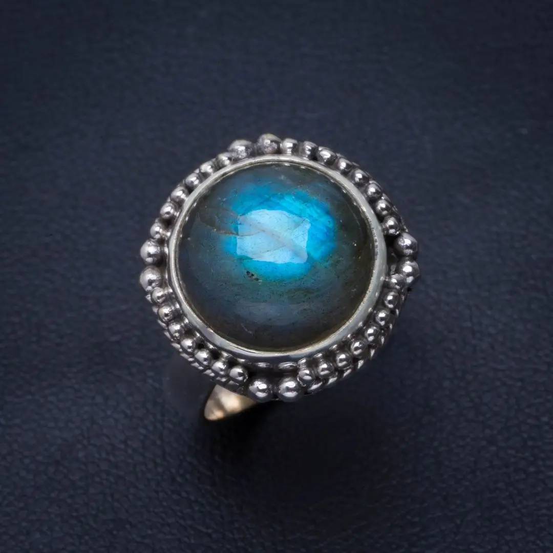 Натуральный синий огонь Лабрадорит ручной работы уникальное 925 пробы Серебряное