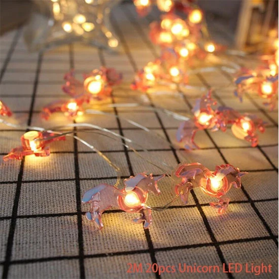 unicorn LED light Единорог тема вечерние Unicornio одноразовая посуда Единорог Декор поставки День Рождения украшения Дети Единорог вечерние сувениры - Цвет: unicorn LED light