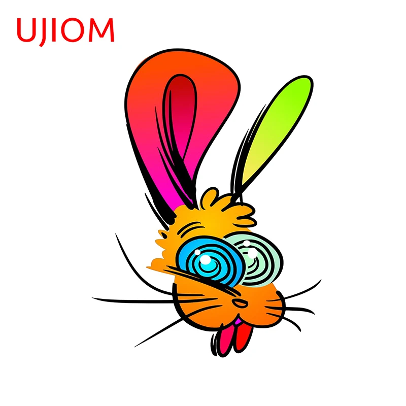 Наклейки на стену UJIOM Crazy Rabbit, Декор для дома и офиса, наклейки для комнаты, переключатель панели, роспись, искусство для дома, искусство