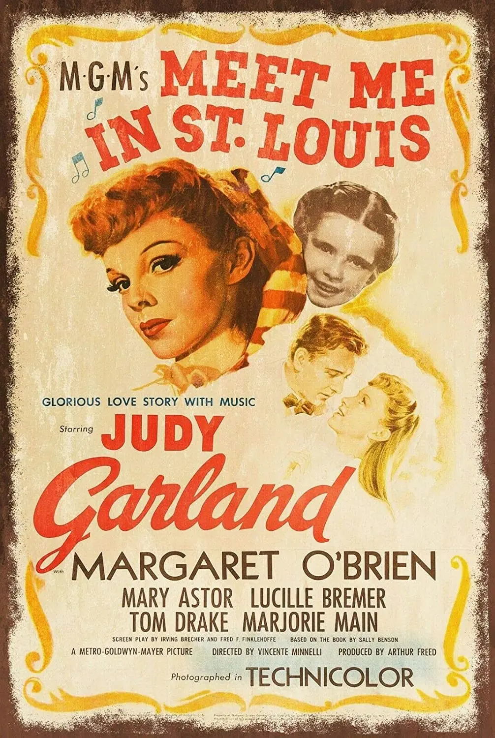 

Meet Me in St Louis Judy Garland Wall Decor Metal Tin Sign 12x8 Inch