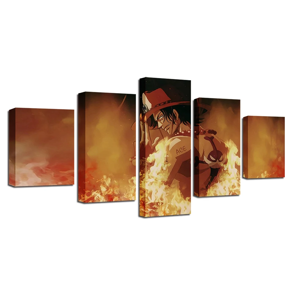 

Wall Art Canvas Painting Cartoon One Piece Character Modern HD Pictures Printed 5 Panel Anime For Living Room Home Decor Poster