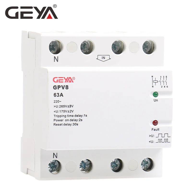 Бесплатная доставка GEYA GPV8 63U 220 В переменного тока самовосстанавливающееся реле