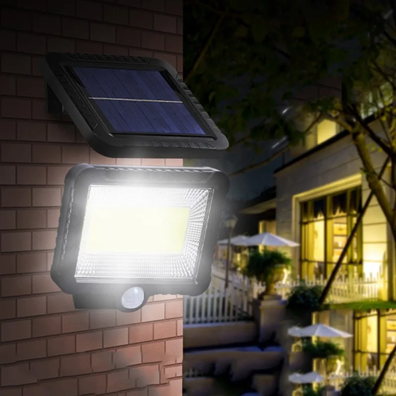 

LED Solar Light Outdoor Human Body Sensor COB Lamp For Garden Garage Illumination Waterproof Power-saving Garden Light Decor